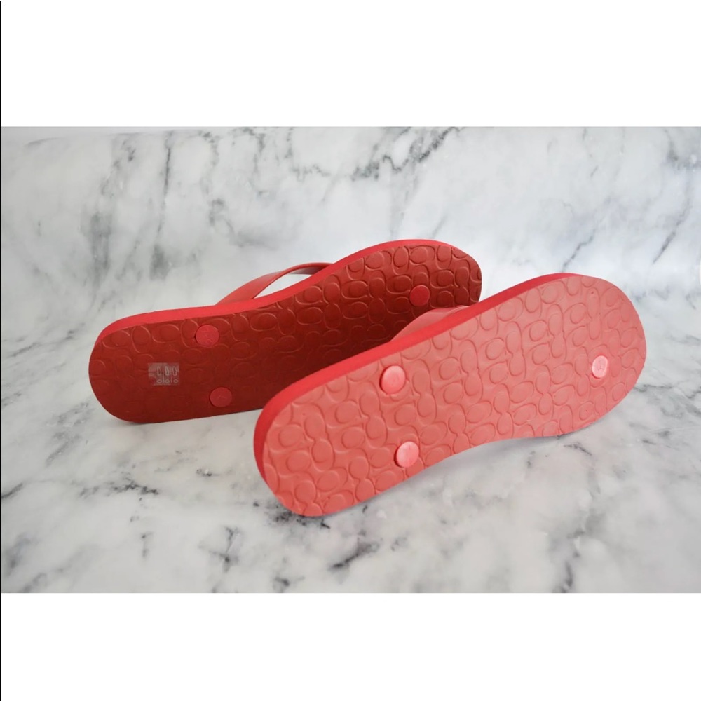 Coach Abbigail Floral Rubber Flip Flops Sandals - Picture 8 of 8